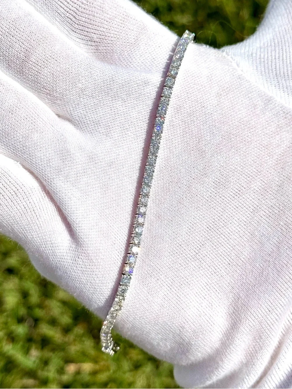 925 Silver, 5.6CTW Moissanite Tennis Bracelet